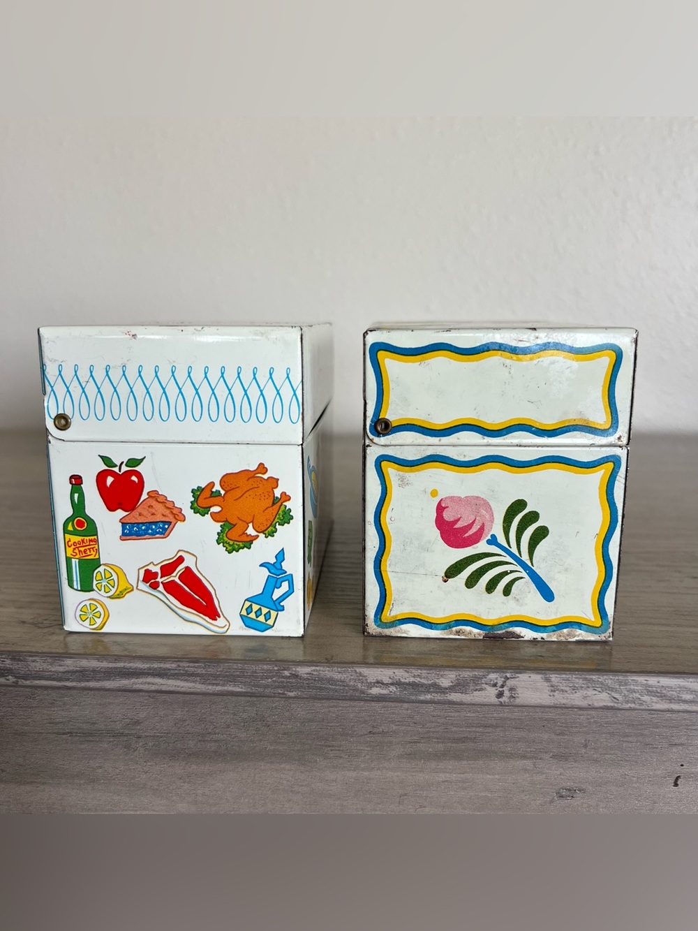 VTG Tin Recipe File Boxes Ohio Art Co Filled W/ Old Handwritten Recipe Clippings - Picture 9 of 15